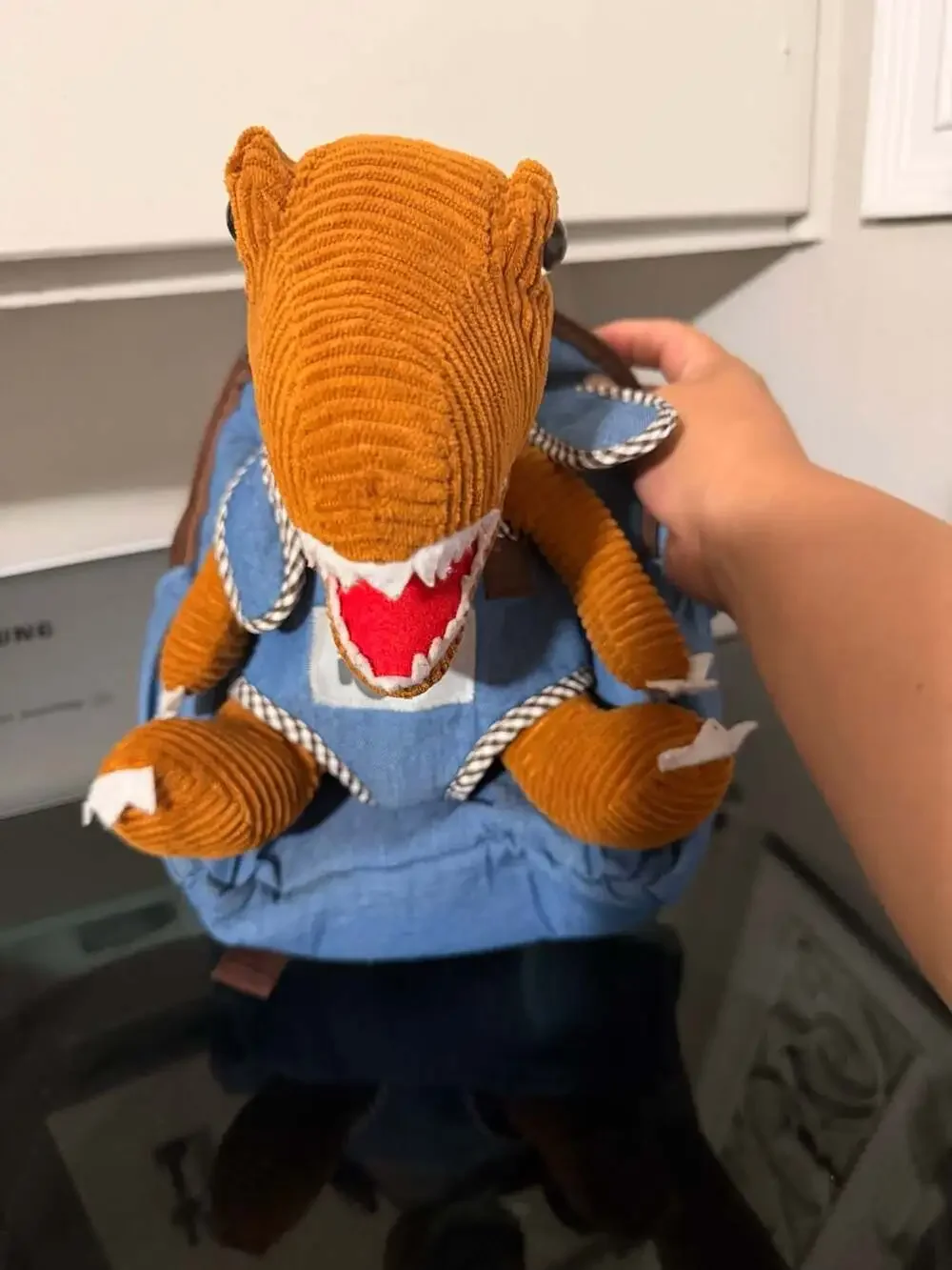 Naturally Kids Dinosaur Backpack with Detachable Brown T-Rex Plush Toy